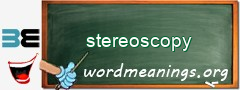 WordMeaning blackboard for stereoscopy
